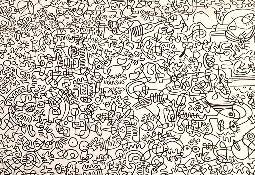 toile avec des dessins noir et blanc